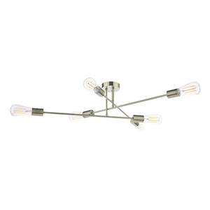 Dar Neve 6 Light Flush Antique Brass