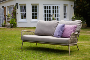 Cannes Sofa with Waterproof Taupe Cushions