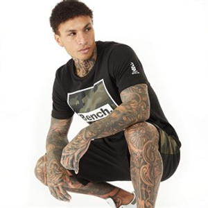 Bench Mens Sanlo T-Shirt And Shorts Set Black