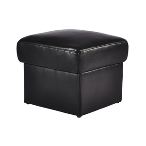 Valerie Black Leather Footstool