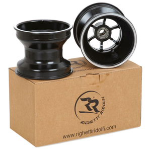 Aluminium Black Front Wheel set for 17mm Spindle - 5in. x 110mm (Cadet/Bambino)