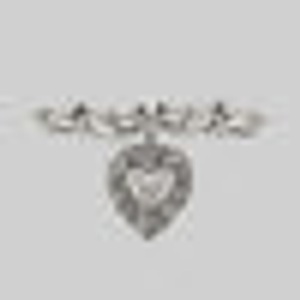LOVE STRUCK. Ornate Heart Choker - Silver