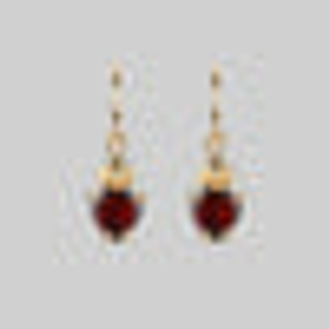 The Sacred Heart Garnet Earrings - Gold - Gold / Pair