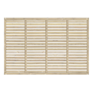 6FT x 4FT Horizontal Single Slatted Fence Panel - Pressure Treated Green