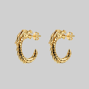 DRAKE. Dragon Hoop Earrings - Gold