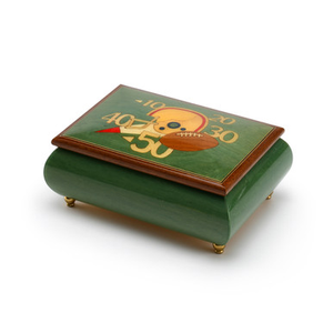 Sports Theme Wood Inlay: Football  - Collectible 23 Note Musical Jewelry Box