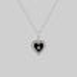 SOLEMN. Black Enamel Heart Necklace - Silver - Silver