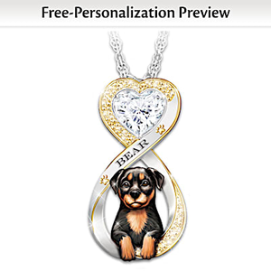 Always In My Heart Rottweiler Personalized Pendant Necklace