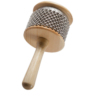 Mano Percussion Wooden Cabaza 7" Handle and 4.5" Diameter 10 Rows of Ball Bearings