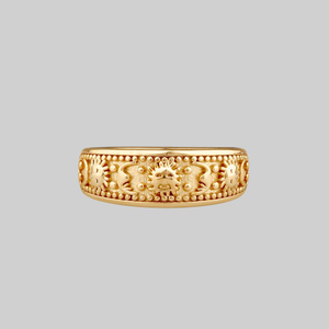 SOLAR MOON. Sun & Moon Band Ring - Gold - Gold / XLarge
