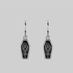 MORALITY. Skeleton Coffin Hoop Earrings - Silver - Silver / Single