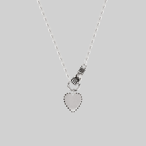 HAND OF GLORY. Grasping Heart Necklace - Silver - Silver