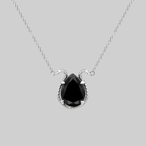 BITTERSWEET. Double Serpent Onyx Necklace - Silver - Silver