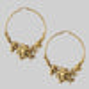 PARADISE. Ornate Floral Hoop Earrings - Gold - Gold