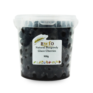 Glace Cherries, Natural Colour - Dark Burgundy 900g