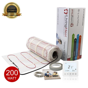 Underfloor Heating Mats 200w - 5sqm, White T5 Touch Screen Thermostat