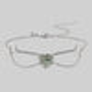 PIXI. Clawed Heart Gemstone Chain Choker - Silver - Silver