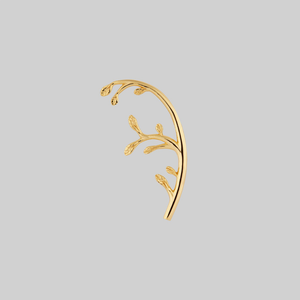 VENETIA. Delicate Leaf Vine Stud Earring - Gold - Gold / Single Right Ear