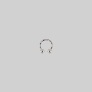 CLEO. Circular Titanium Barbell Ring - Silver - Silver / 6mm (Single) / 1mm