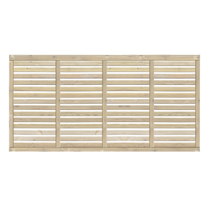 6FT x 3FT Horizontal Single Slatted Fence Panel - Pressure Treated Green