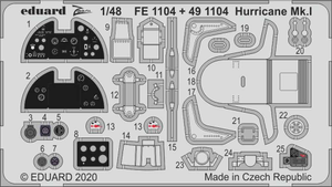 Eduard FE1104 Etched Aircraft Detailling Set 1:48 Hawker Hurricane Mk.I
