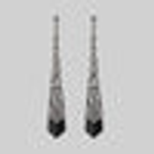 FAITH. Gemstone Drop Earrings - Silver - Silver / Black Agate