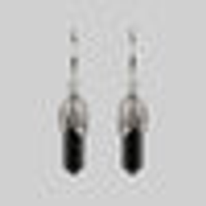 DEATH BLOOM. Black Agate Gemstone Earrings - Silver - Silver