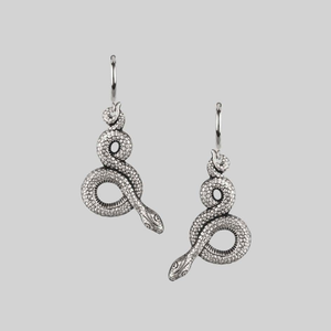 MOIRA. Snake Wrap Hoop Earrings - Silver - Silver / Pair