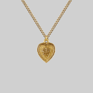 ARDOUR. Sacred Heart Charm Necklace - Gold - Gold