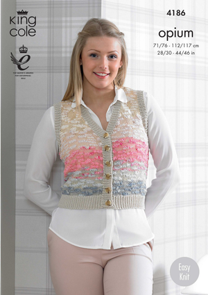 Waistcoat and Slipover in King Cole Opium Palette and Bamboo Cotton DK  (4186)