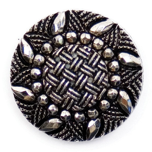 Milward Buttons - Size 12mm, Shank, Celtic Sun Pattern, Silver, Pack of 4