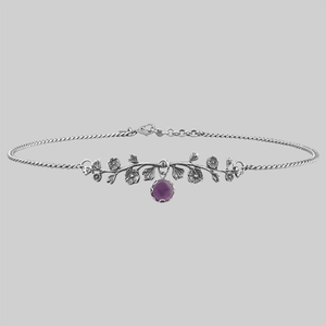 DARK BLOOM. Amethyst Choker - Silver