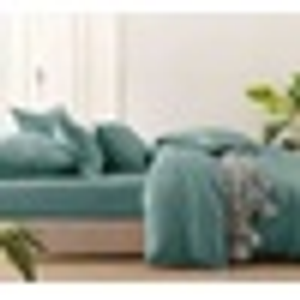 Bamboo Linen Fitted Sheet Duck Egg