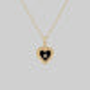 SOLEMN. Black Enamel Heart Necklace - Gold - Gold