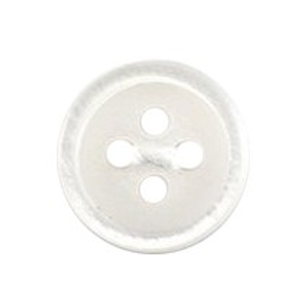 Milward Buttons - Size 11mm, 4 Hole, Pearl White, Pack of 7