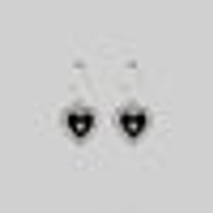 SOLEMN. Black Enamel Heart Hoop Earrings - Silver