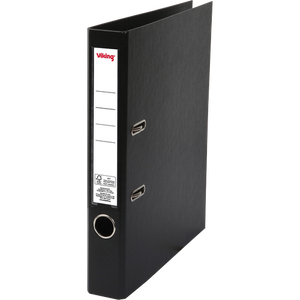 Viking Premium Narrow Lever Arch File A4 50 mm Black 2 Rings Plastic Matt Portrait