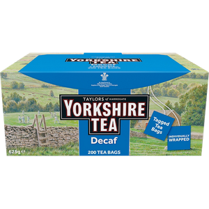 Yorkshire Tea Decaffeinated Tagged and Individually Wrapped Bags Pack of 200