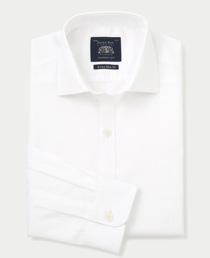 White Twill Extra Slim Formal Shirt - Single Cuff [RTC]