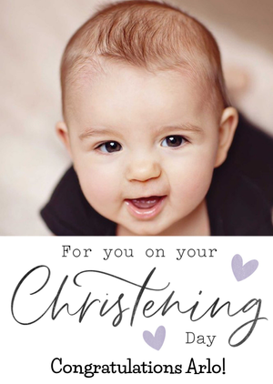 On Your Christening Photo Upload Card