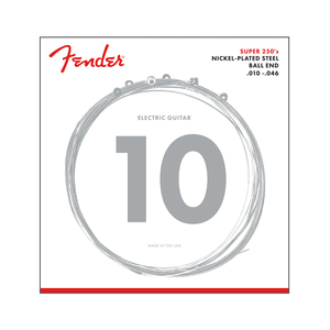 Fender Super 250 Guitar Strings, Nickel Plated Steel, Ball End, 250R Gauges .010-.046, (6)