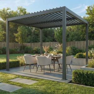 Maze - Como 3m x 3m Aluminium Metal Outdoor Garden Pergola - Grey