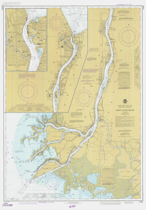 St Clair River Map - 1984