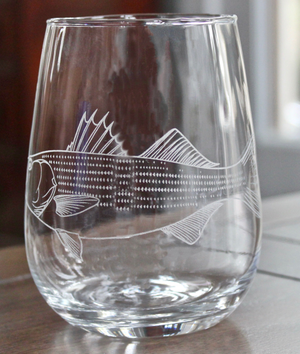 Striped Bass Laser Engraved Glasses