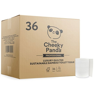 Cheeky Panda Bamboo Toilet Tissue Rolls, 3-Ply, Pack of 36