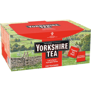 Yorkshire Tea Tagged and Individually Wrapped Bags Pack of 200