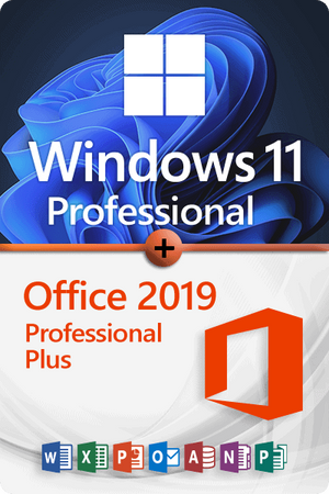 Microsoft Windows 11 Professional + Microsoft Office 2019 Professional Plus Premium license for 3 devices