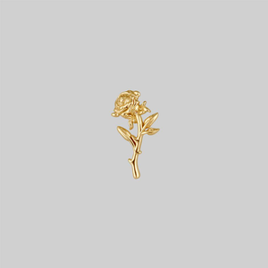 AMOR. Gold Rose Stem Stud Earring - Helix/Tragus - Gold / Single Left Ear