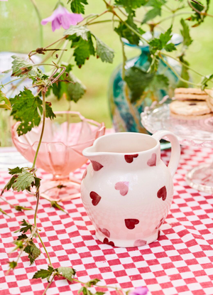 Seconds Pink Hearts 1/2 Pint Jug