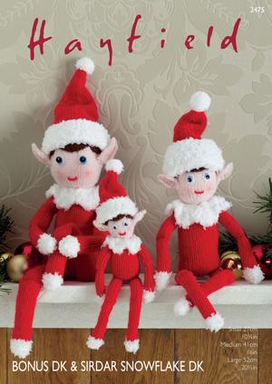 Christmas Elves in Hayfield Bonus DK and Sirdar Snuggly DK (2475)
